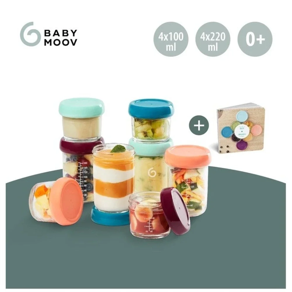 Glass Baby Food Storage Jars -‎ 8 Packs, Freezer & Dishwasher Safe